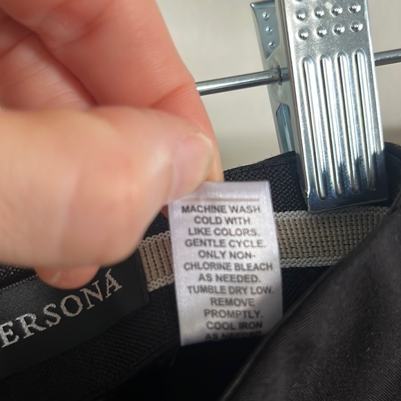 Versona Contemporary Cotton Blend Fitted Tapered Black Trousers 4 - Picture 7 of 7